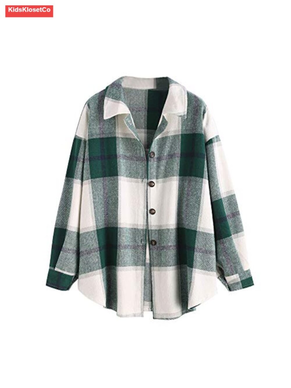 Oversized Plaid Flannel Shacket, Button Down Long Sleeve Shirt with Pocket